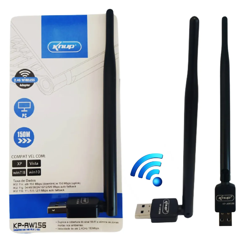 Antena Wifi Wireless 2.4 Knup KP-AW156