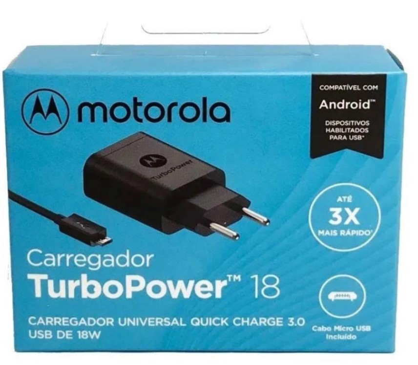 Carregador Motorola Turbo Power 18 V8 Micro Usb