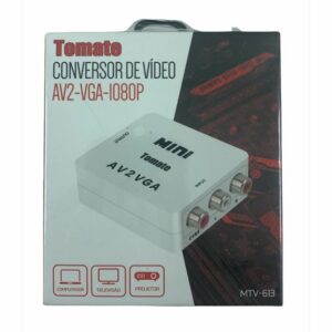 Conversor Adaptador de Vídeo RCA AV para VGA 1080 Tomate MTV-613