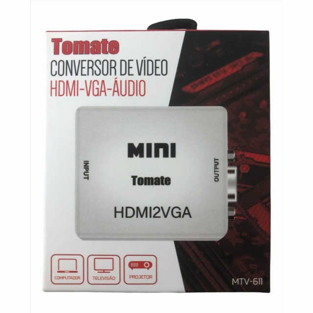 Conversor Adaptador de Vídeo HDMI para VGA Tomate MTV-611