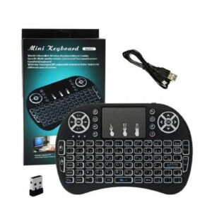 Mini teclado wireless Backlit para tv box, tv em geral